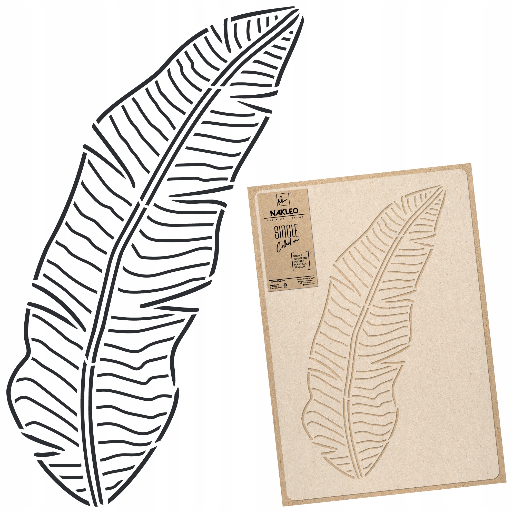 Malířská šablona Vícenásobná L 59x95cm Art Deco Rostlinný Banánový List