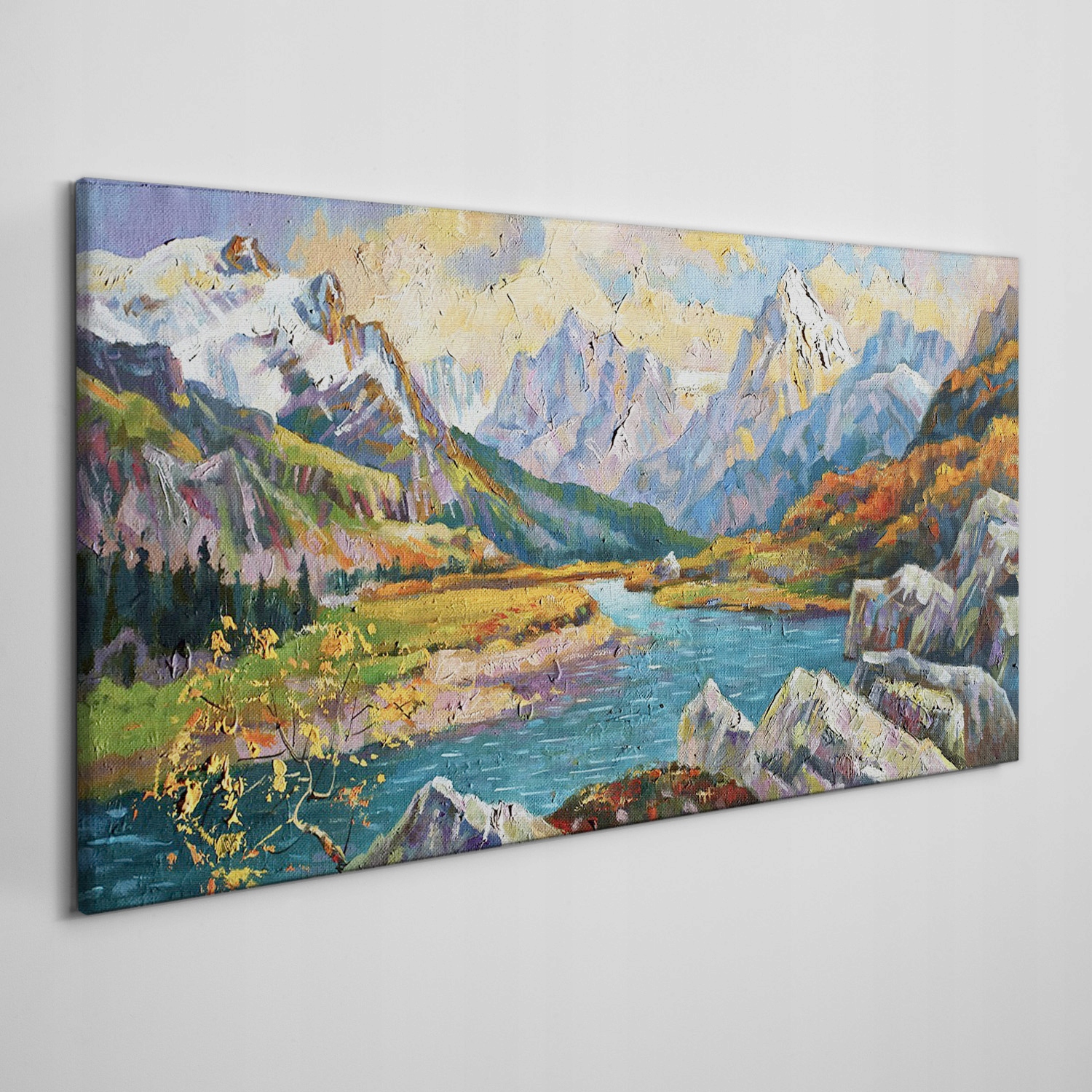 

Obraz ścienny na płótnie Góry rzeka las 120x60 cm