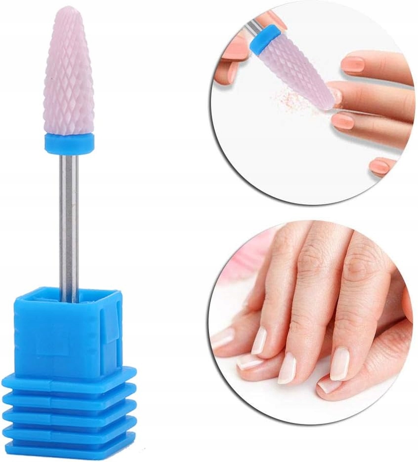 Frez Ceramiczny Stożek Średni Niebieski Do Hybryda Żelu Akrylu Paznokci Marka bez marki