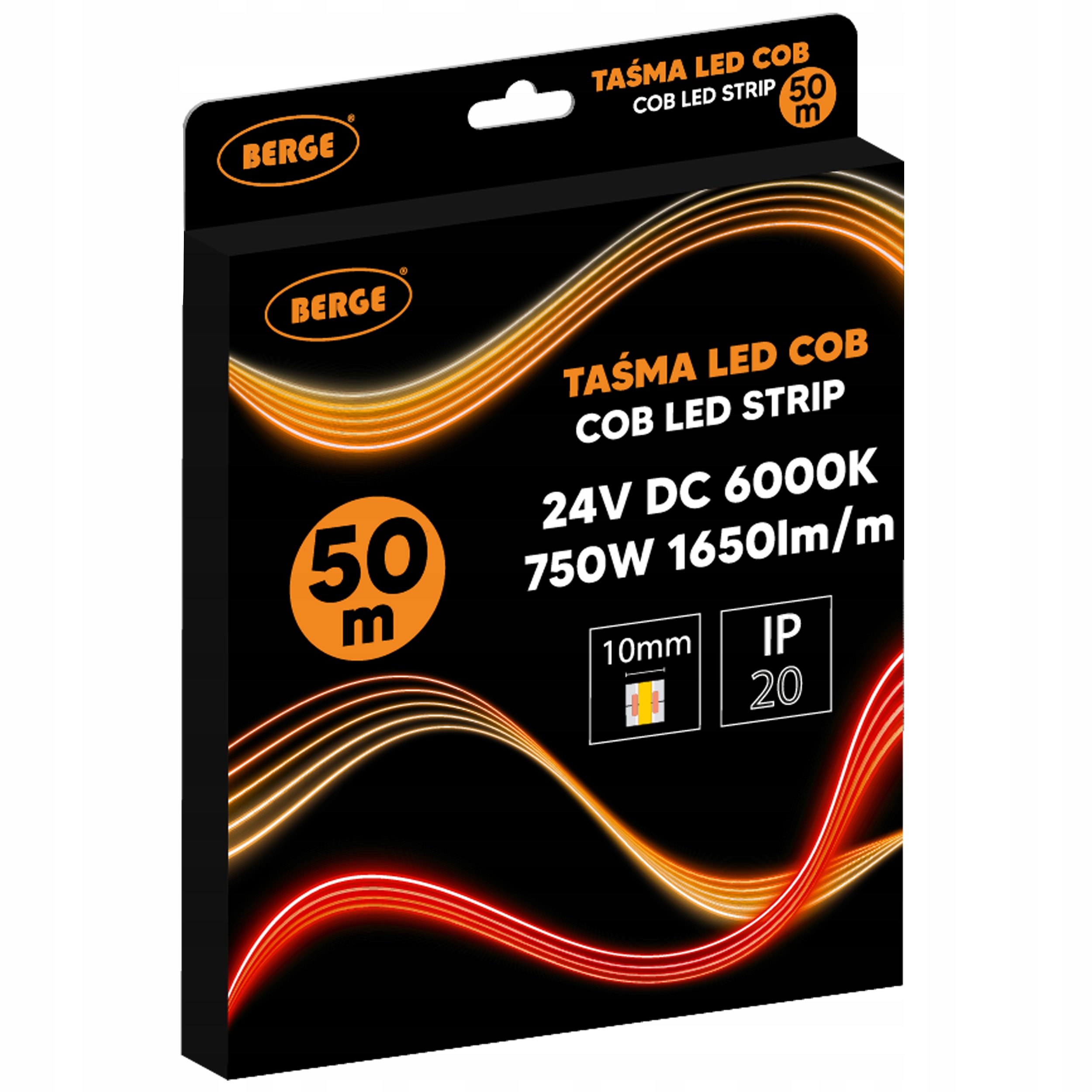 Led pásik Cob Neon 24V 50 m Veľká rolka 528D 15W/m 1650lm/m 6000K Studená 10 mm