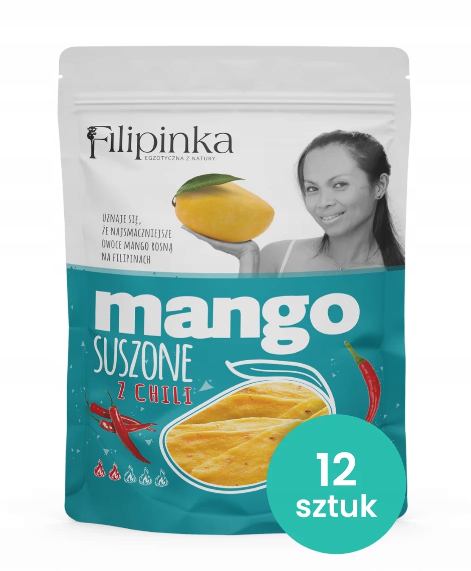Filipinka Mango suszone z chilli w plastrach zapas pikantna przekąska