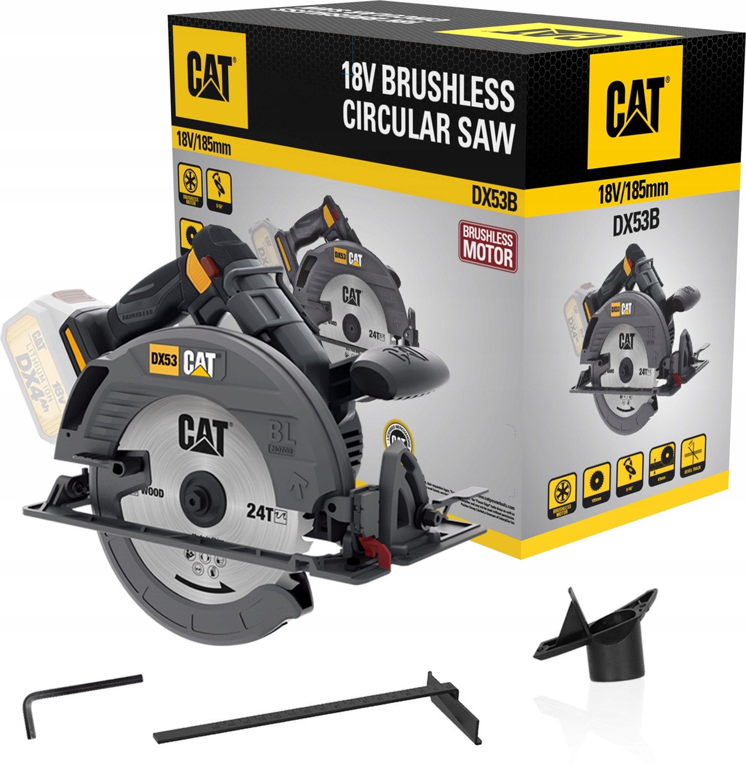 Piła tarczowa Cat DX53B Bezszczotkowa 18V 185mm