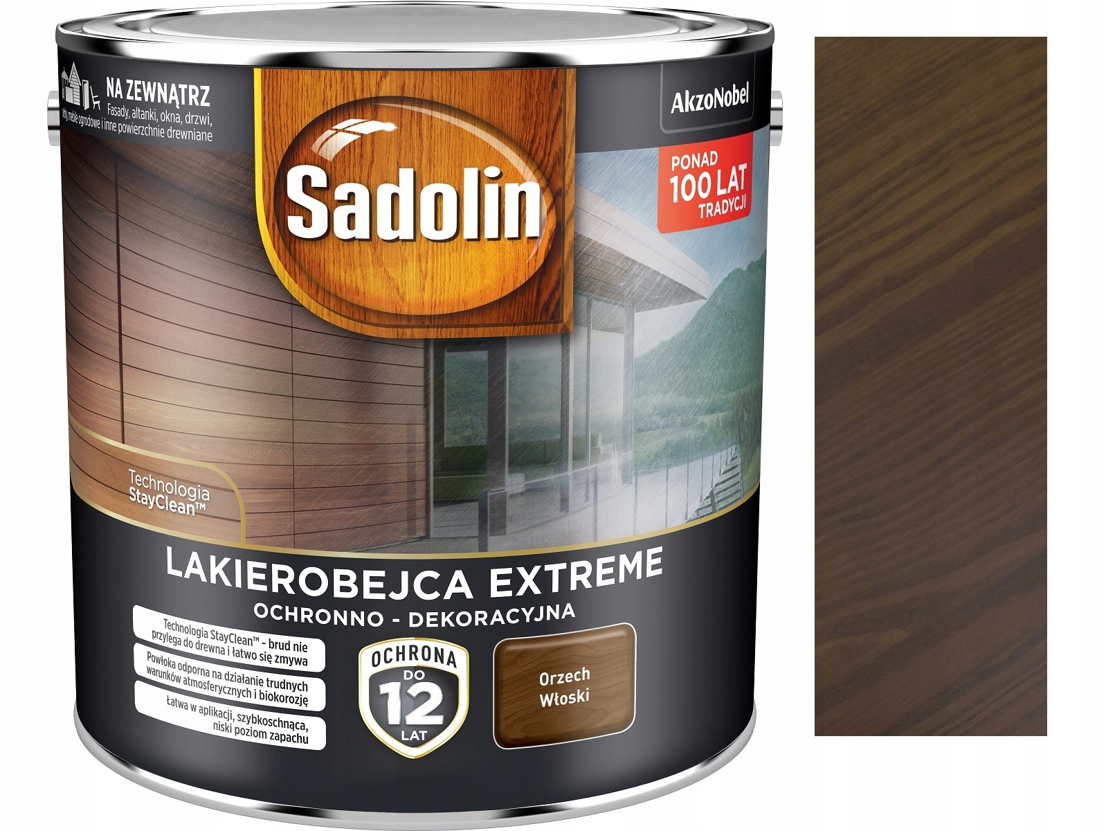 Sadolin Extreme Lakierobejca Do Drewna Ochronna Orzech Włoski 4,5L