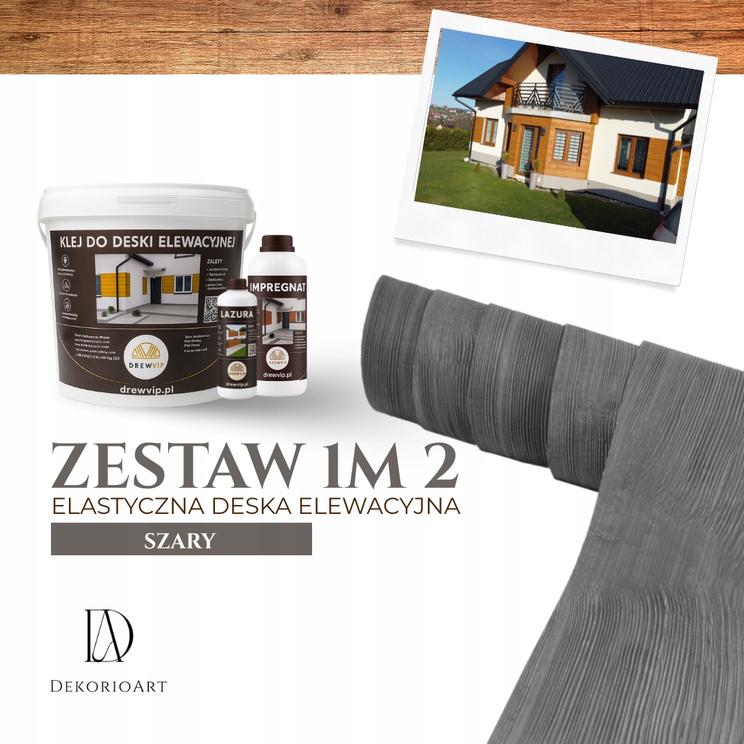 Set 1 m2 Pružná fasádní deska, šedá barva