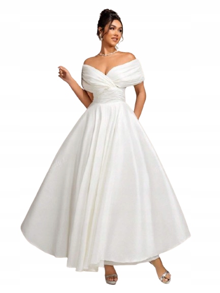 Shein Ecru Svatební Šaty S Výstřihem A Odhalenými Rameny A Volánem 44 1_A