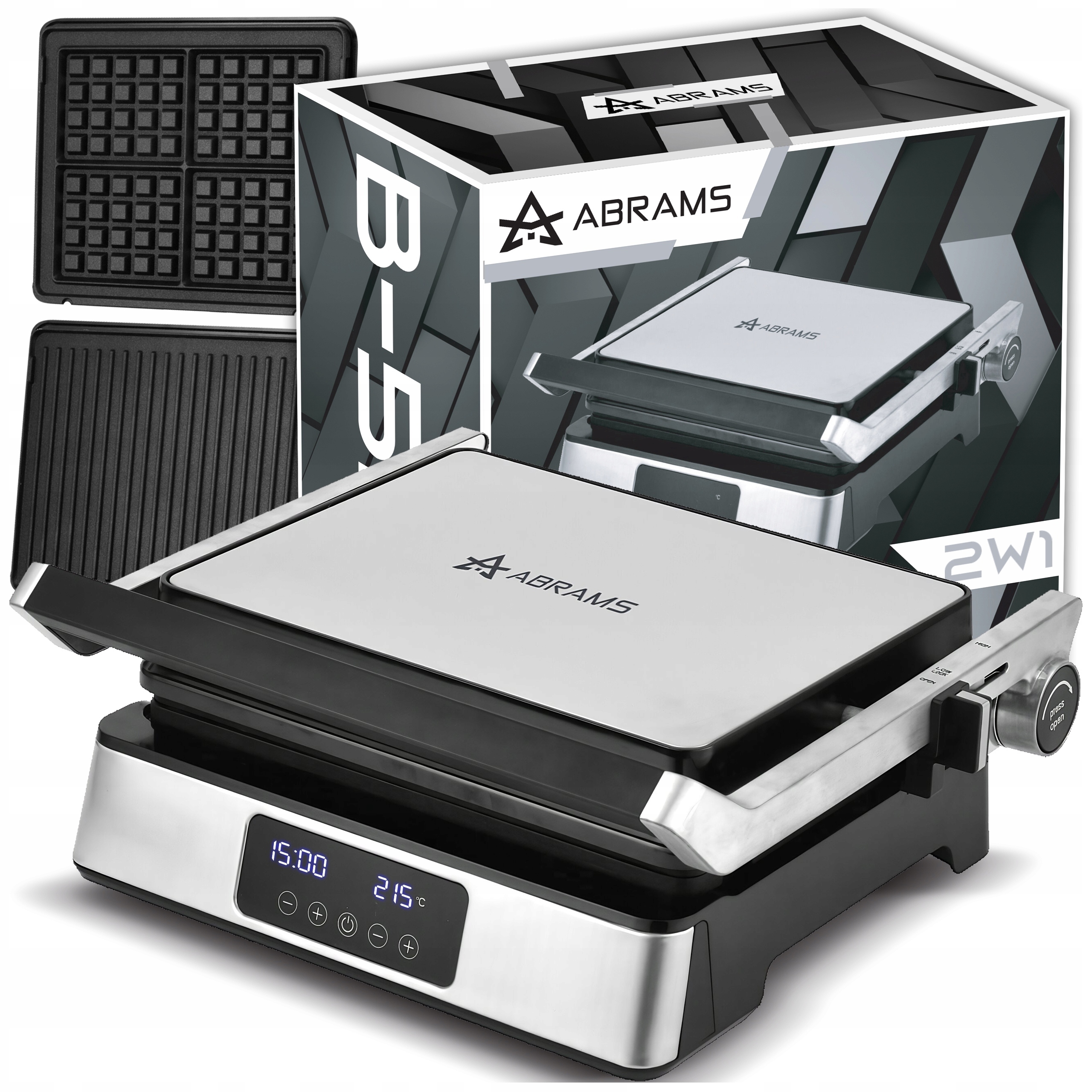 Grill Elektryczny Gofrownica Opiekacz Toster Panini Gofry Duży Moc 2200W