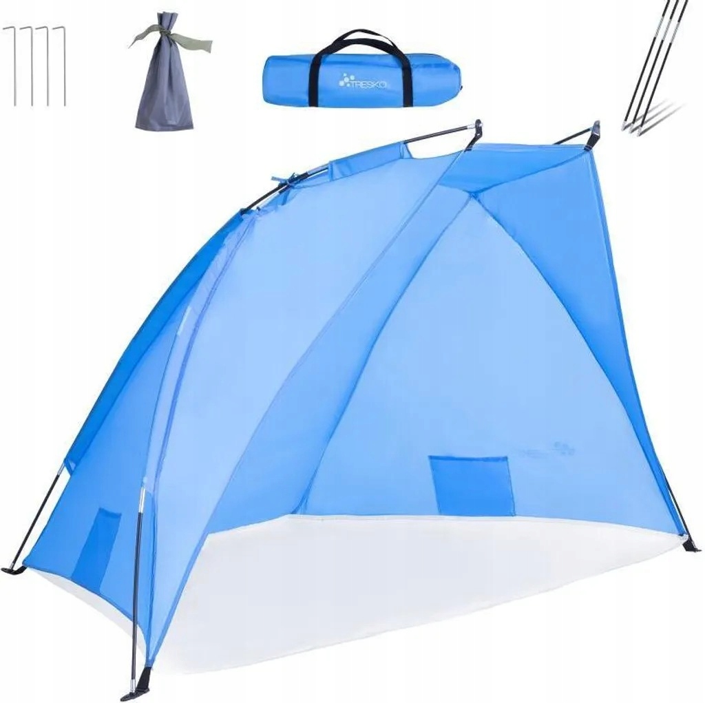 Namiot Plażowy Samorozkładający Uv Tresko 170X100X100 Niebieski