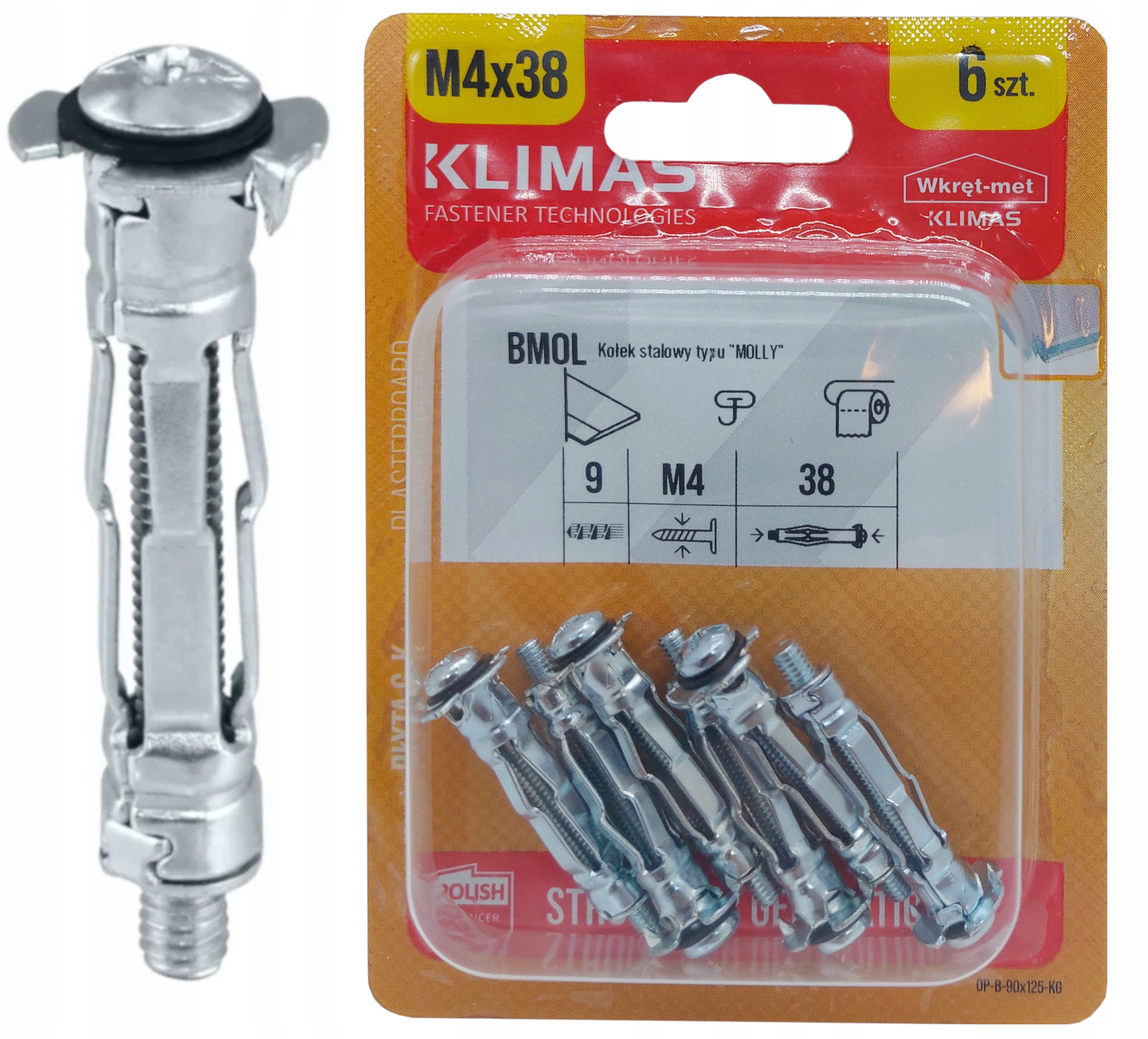 

Kołki Molly stalowe 4x38 do płyty G-k 6-12mm 6 szt