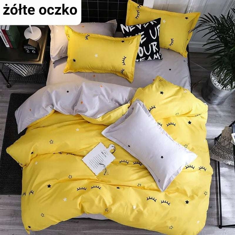 KOMPLET POŚCIEL 160X200 + PRZEŚCIERADŁO 4 części Wymiary kołdry 160x200cm