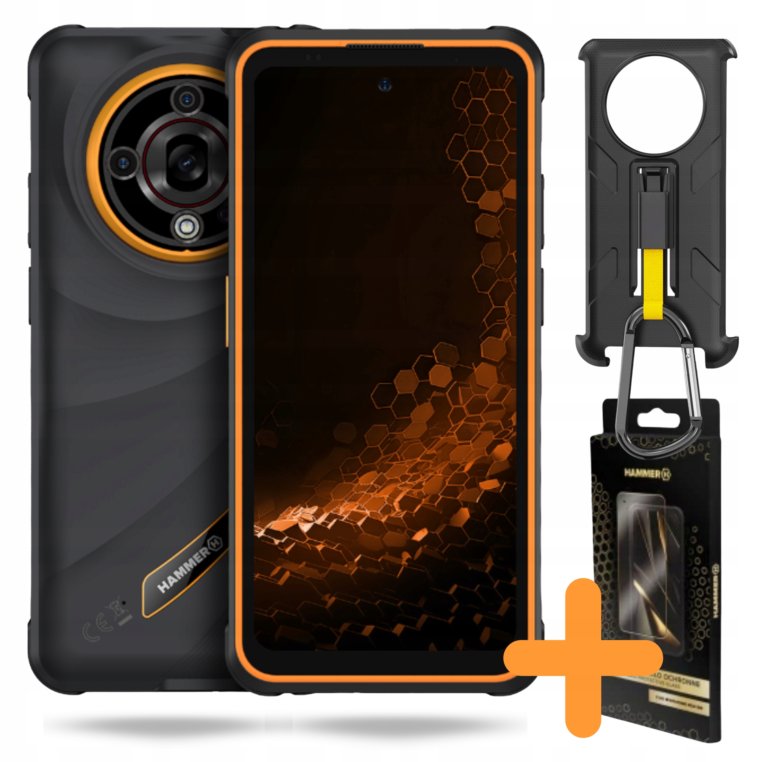 Smartfon Hammer Iron 6 5G 16/256 Gb Pancerny Szkło Hybrydowe Etui Zestaw