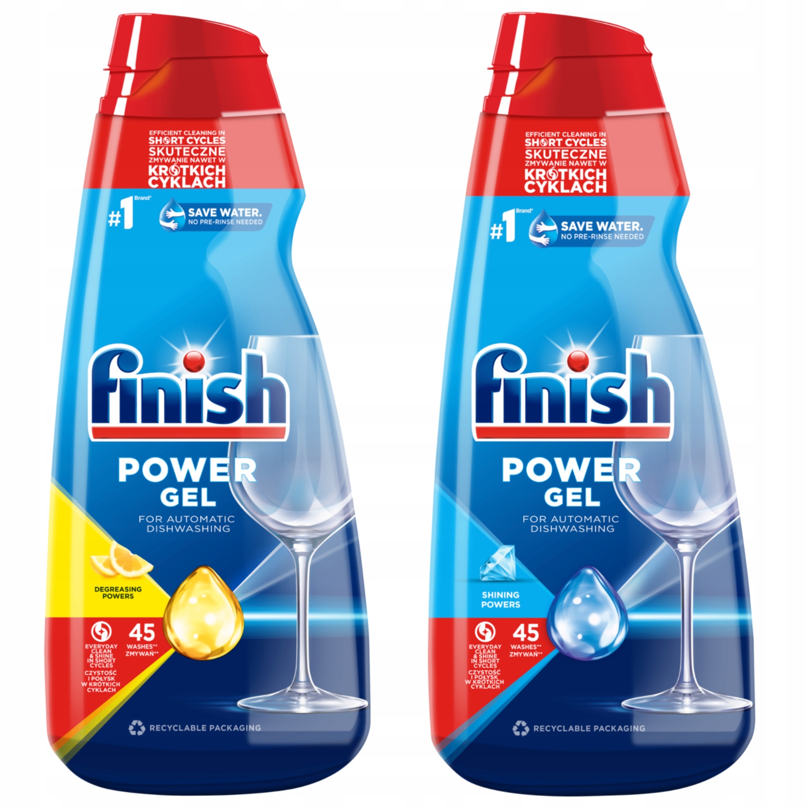 Levně Finish Sada Gel na mytí nádobí v myčce Original & Citron 2x 900ml