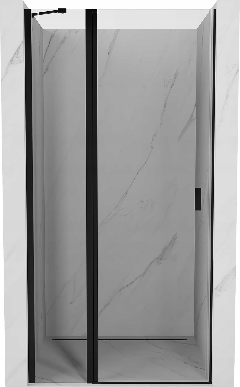 Mexen Mist Drzwi Prysznicowe Uchylne 80 CM Transparent Czarne