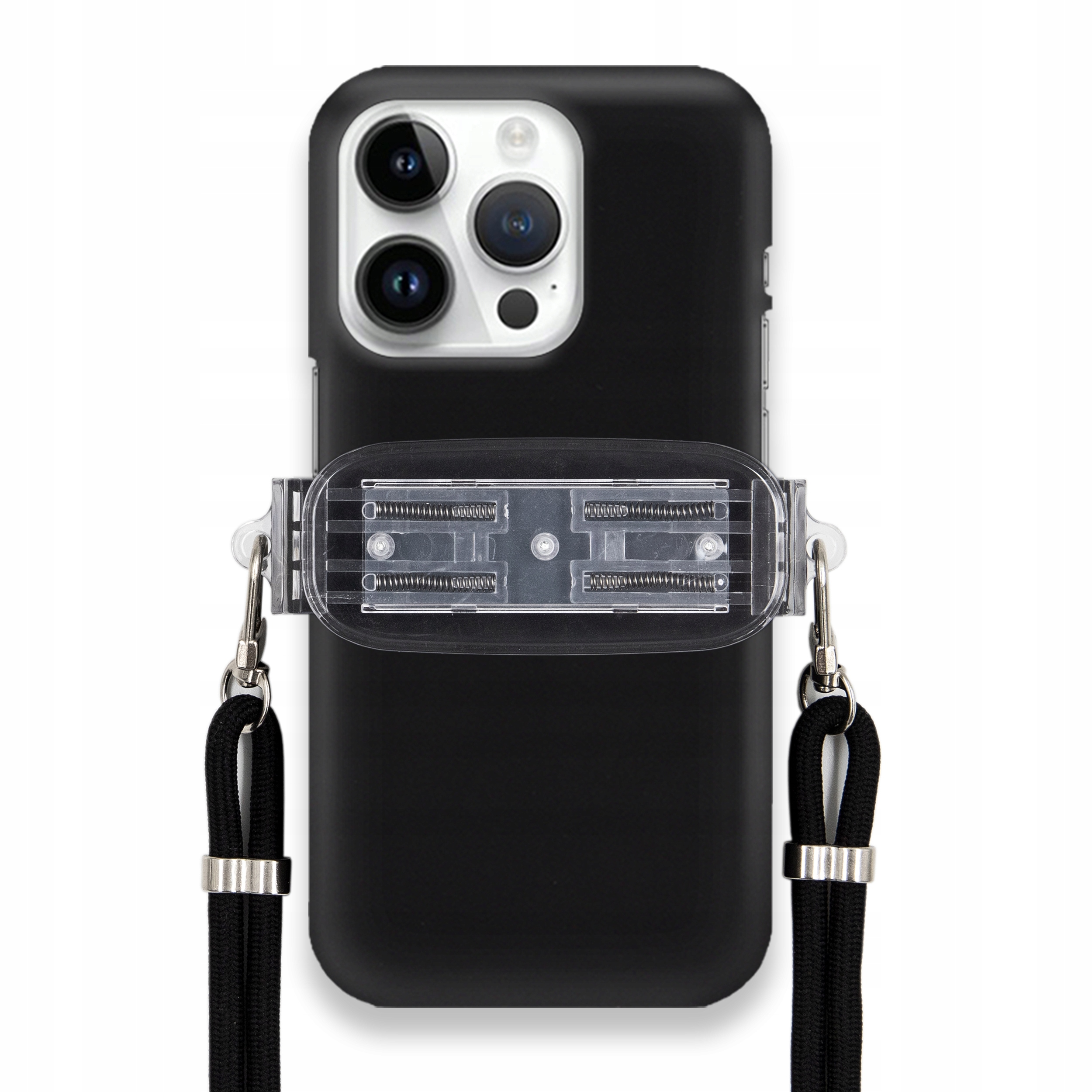 Pouzdro Pro Iphone 14 Pro Smooth Case Ochrana Držák Univerzální Černá Šňůrka