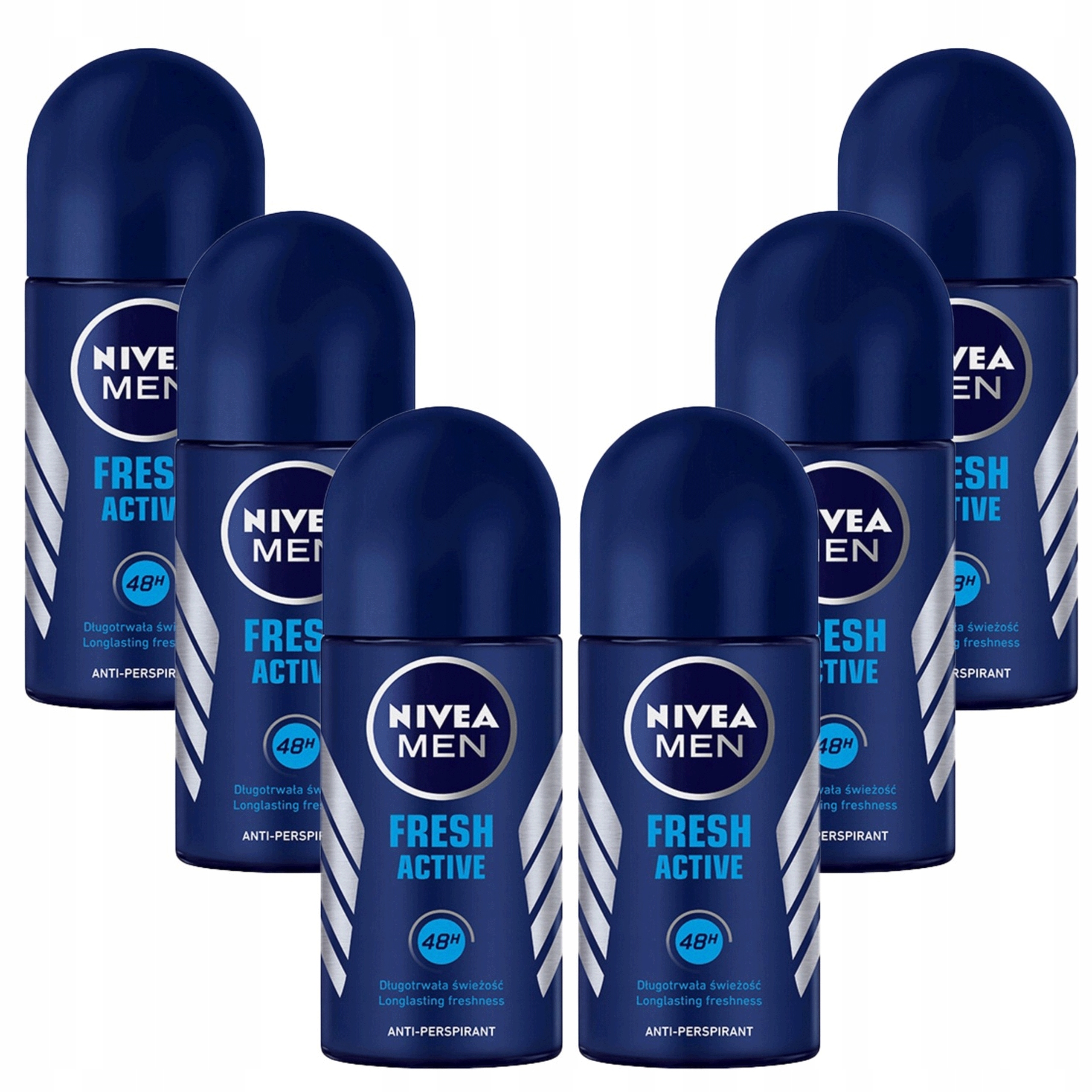 2X 6 x Nivea Men Fresh Active Antiperspirant Roll On 50 ML