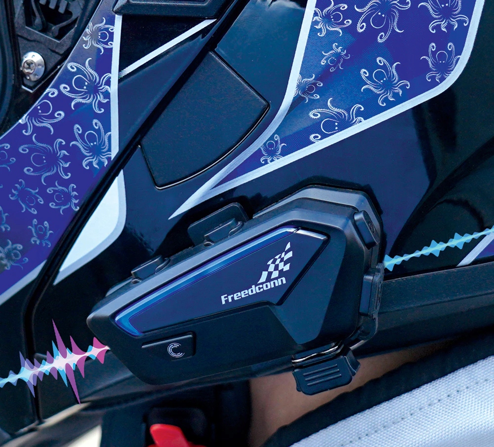 INTERKOM BLUETOOTH FX KONFERENCJA 10 OSÓB do 2000m mówi po POLSKU + UCHWYT Model FX