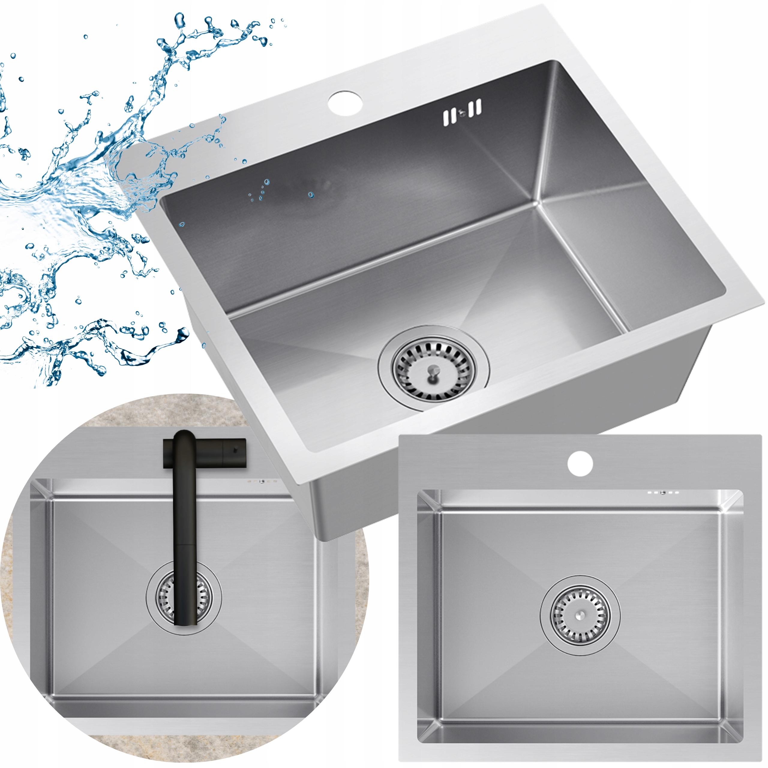 Jednokomorový Kuchynský Drez dlhý sifón Sitko 6v1