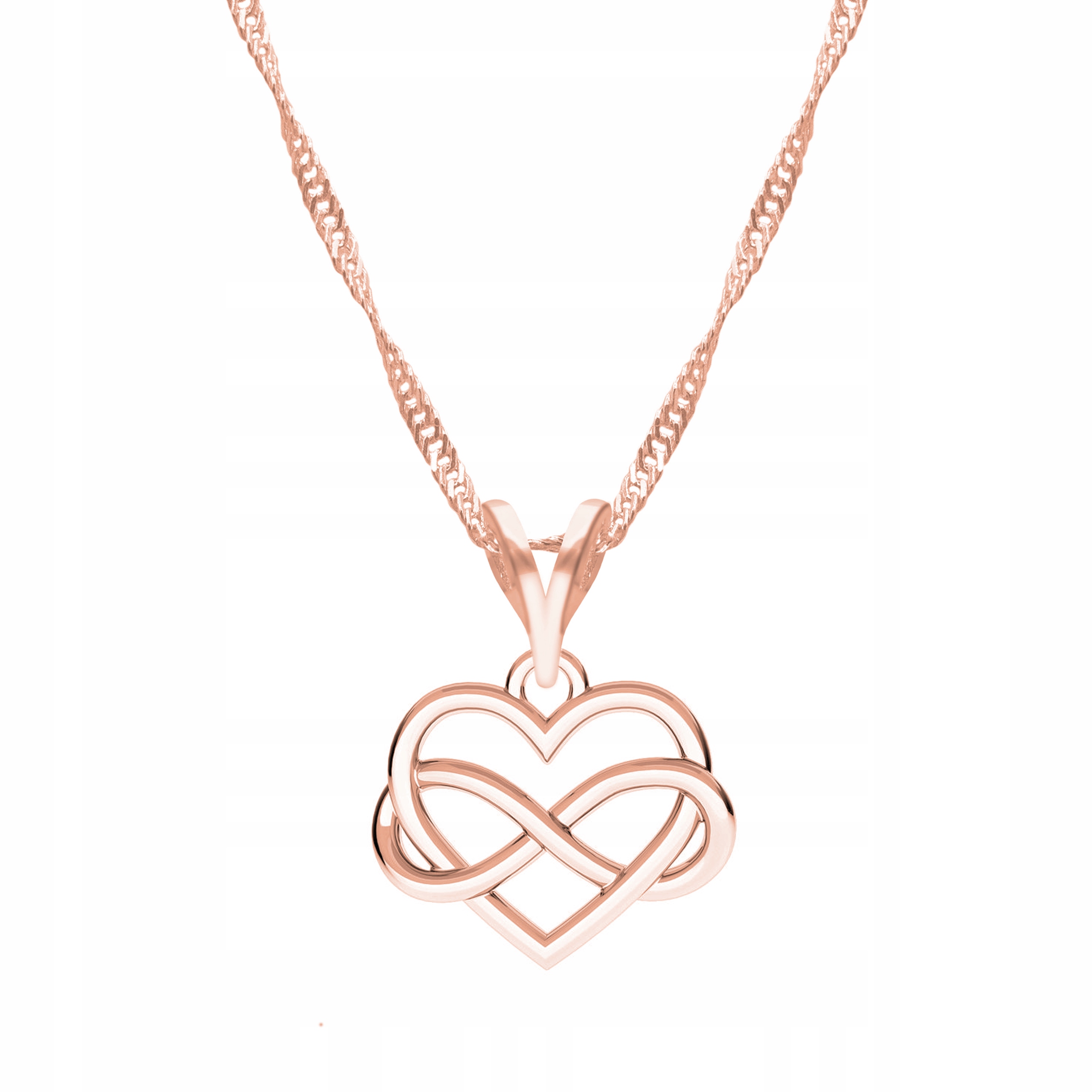 Řetízek zlatý náhrdelník srdce Nekonečno