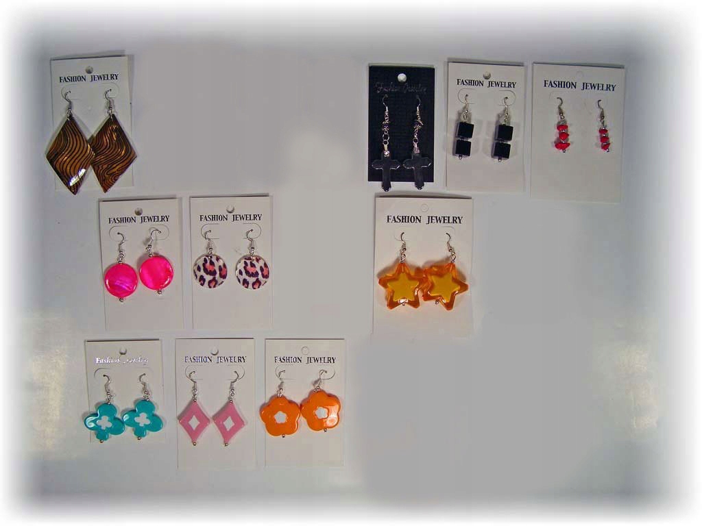 KOLOROWE KOLCZYKI ROŻNE ŁEZKI GWIAZDKI KWIATKI Marka Inna marka