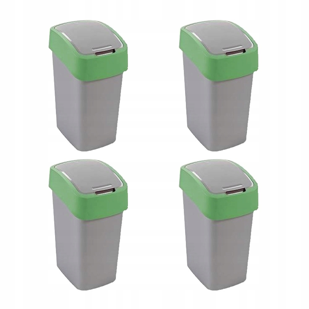 Levně Sada košů na odpadky Nádoba 9 l Zelená Curver Flipbin Segregace