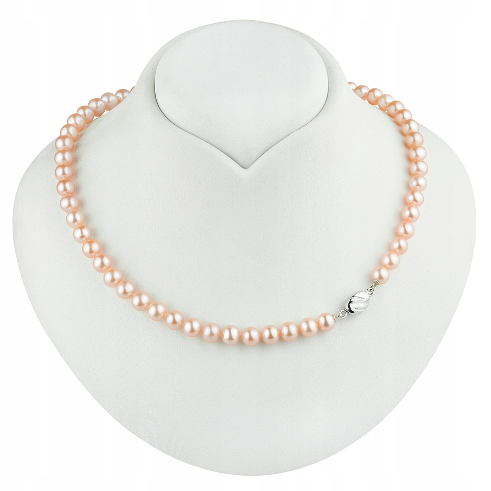 Stříbrný Náhrdelník Z Pravých Růžových Perel