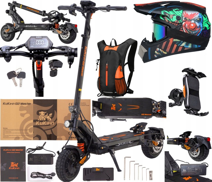 Pojazd Elektryczny Kukirin G2 Master 2400W 20,8AH 70KM 60km/h+ Kask Torba