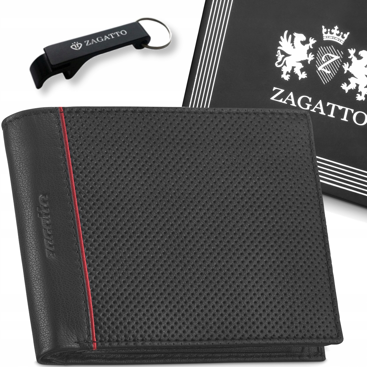 

Zagatto Portfel męski skórzany czarny skóra Rfid