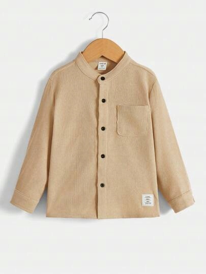 SHEIN KOSZULA CHŁOPIĘCA BEŻOWA CASUAL 110-116 ŁJA