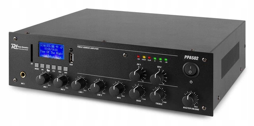 Wzmacniacz 2-strefowy 50W 100V 8 OHM USB RCA BT PD Typ wzmacniacz