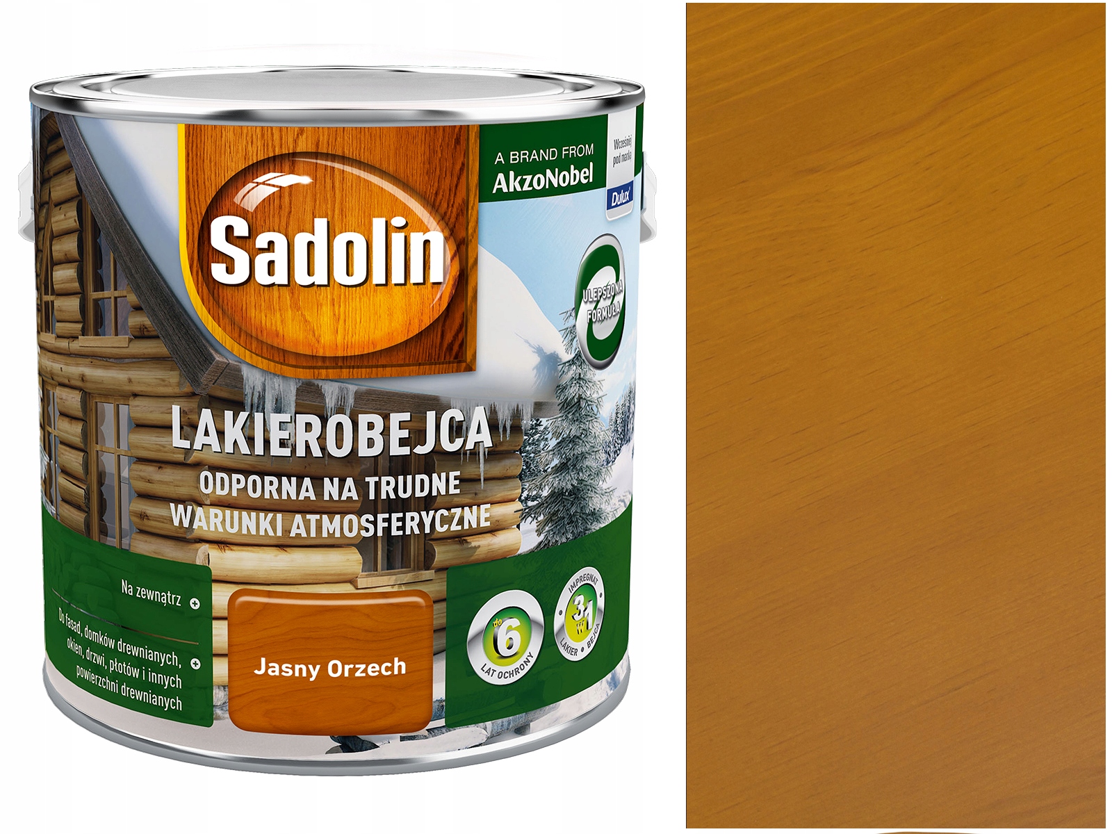 

Sadolin Lakierobejca Odporna Jasny Orzech 2,5L