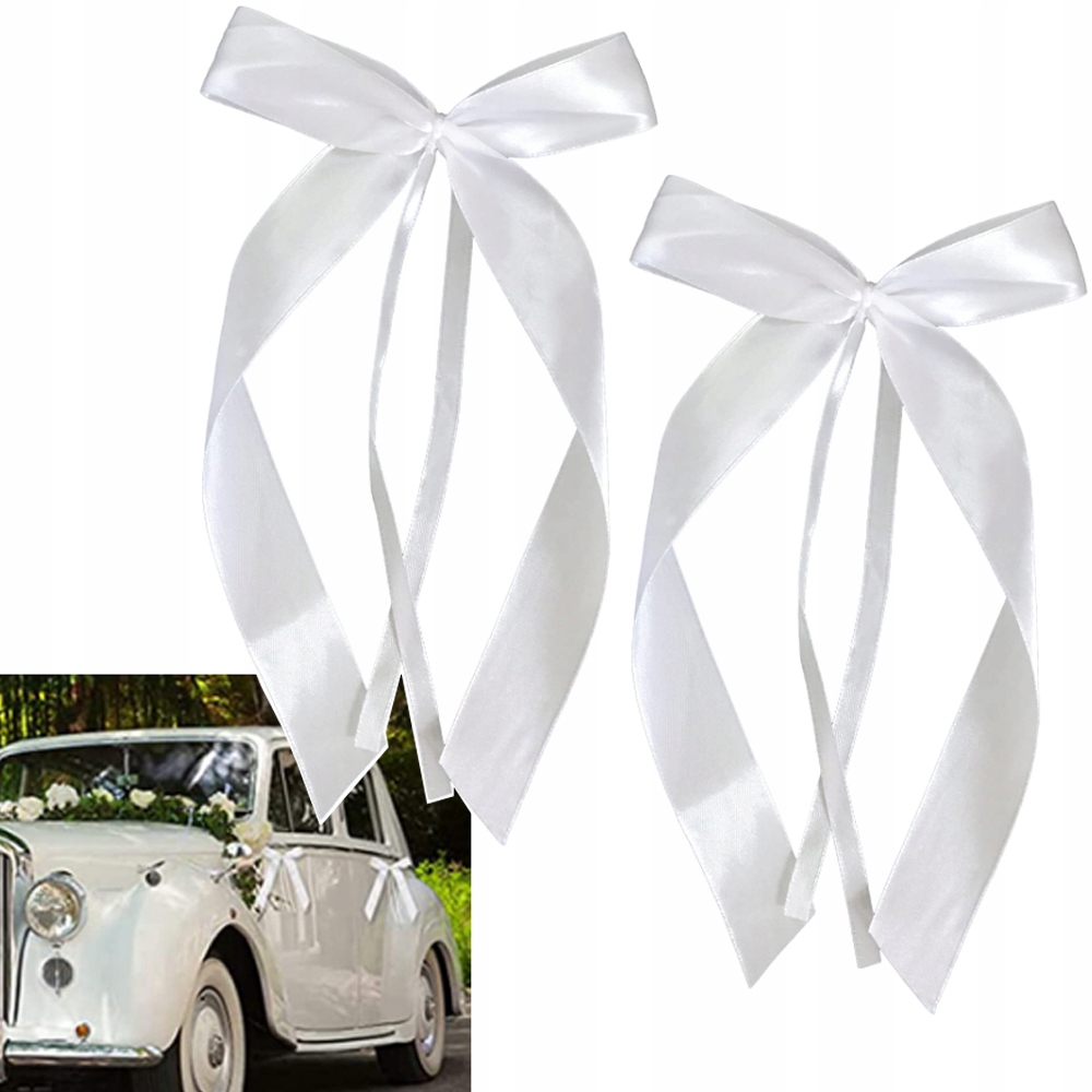 

50SZT Kokardy Do Dekoracji Samochodu Kościoła Ślub