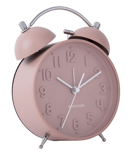 Růžový Kulatý Budík Do Ložnice Karlsson KA5784PI Tichý Mechanismus