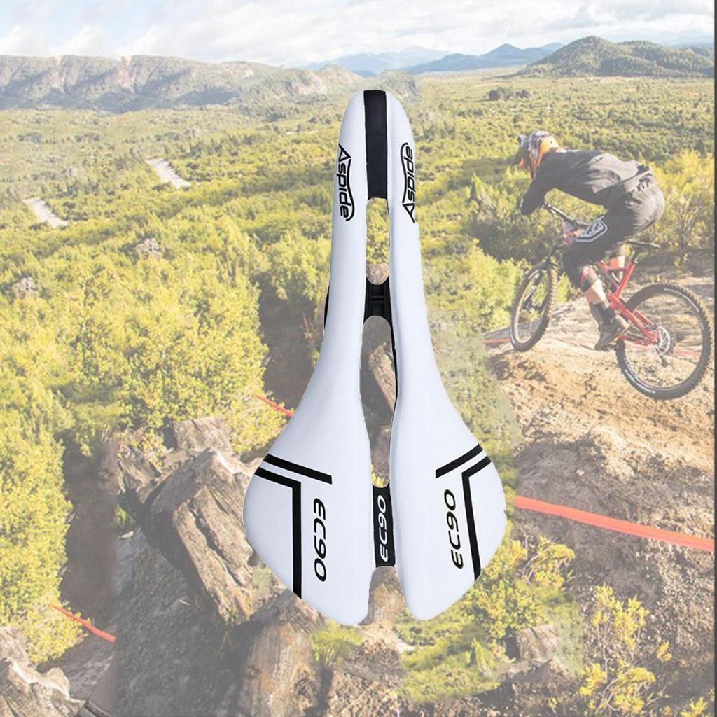 Siodełko rowerowe z włókna węglowego, białe Szerokość 9 mm