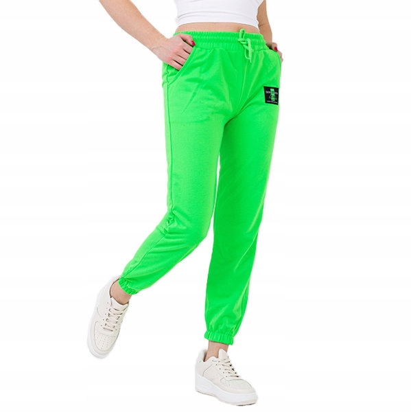 

01HCS-D Neon Zielone Spodnie Dresy Damskie S - 36