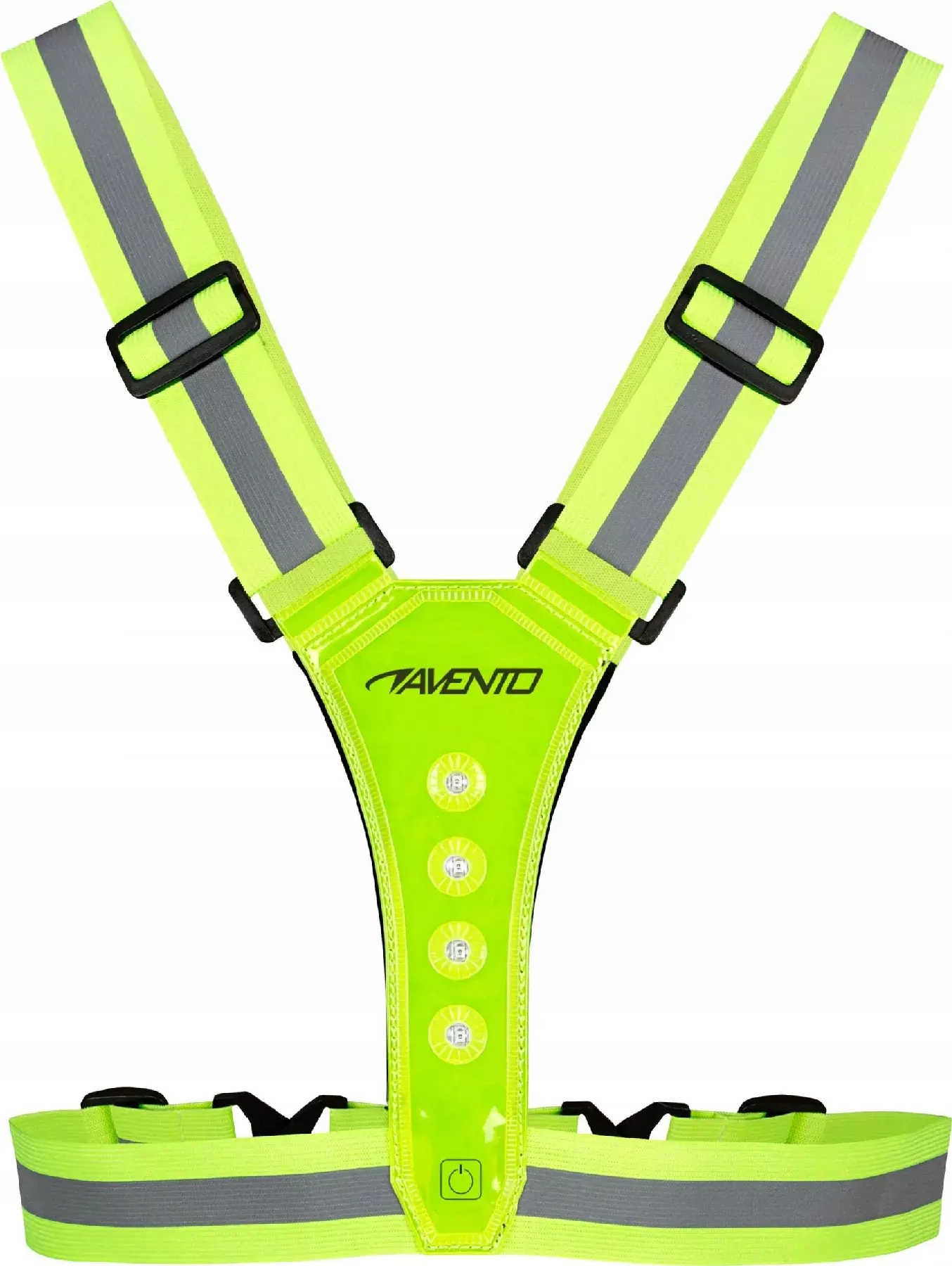 Szelki odblaskowe na akumulator LED kamizelka do biegania rower AVENTO 82lm Kod producenta 44RE-FLG