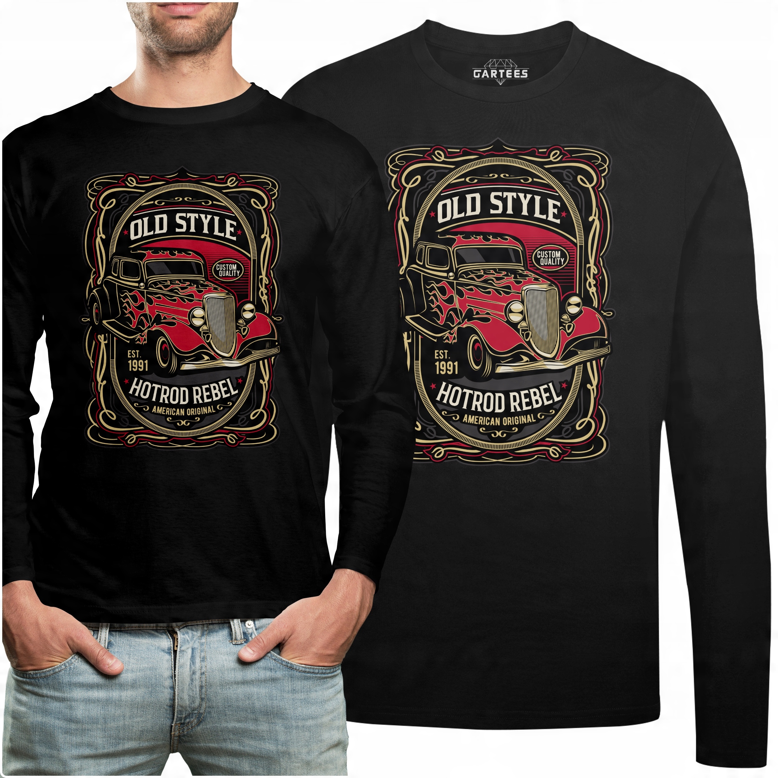

Koszulka Long Napis Old Style Hotrod Rebel Prezent