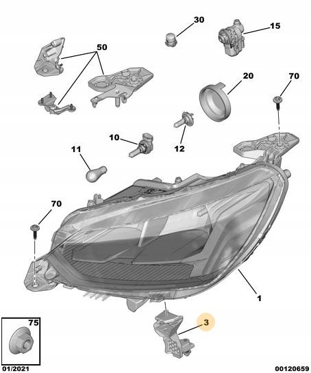 WSPORNIK REFLEKTORA Typ samochodu Samochody osobowe