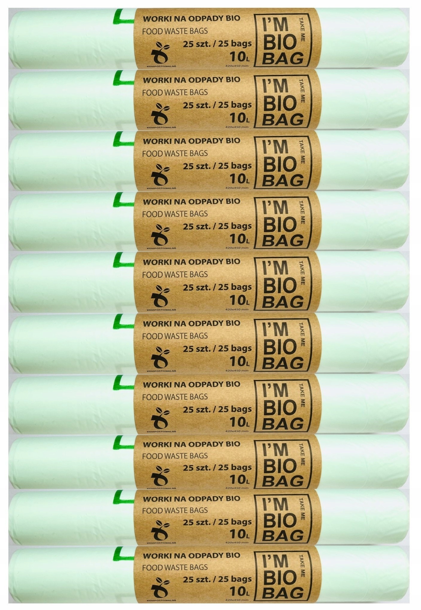 Levně Sáčky Biologicky Odbouratelné Kompostovatelné 10L Bio 250 Ks (11057)