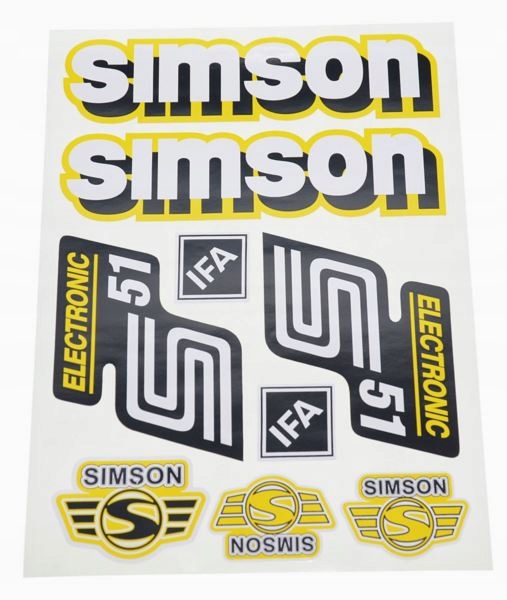 

Naklejki komplet Simson S51 Elektronic żółte