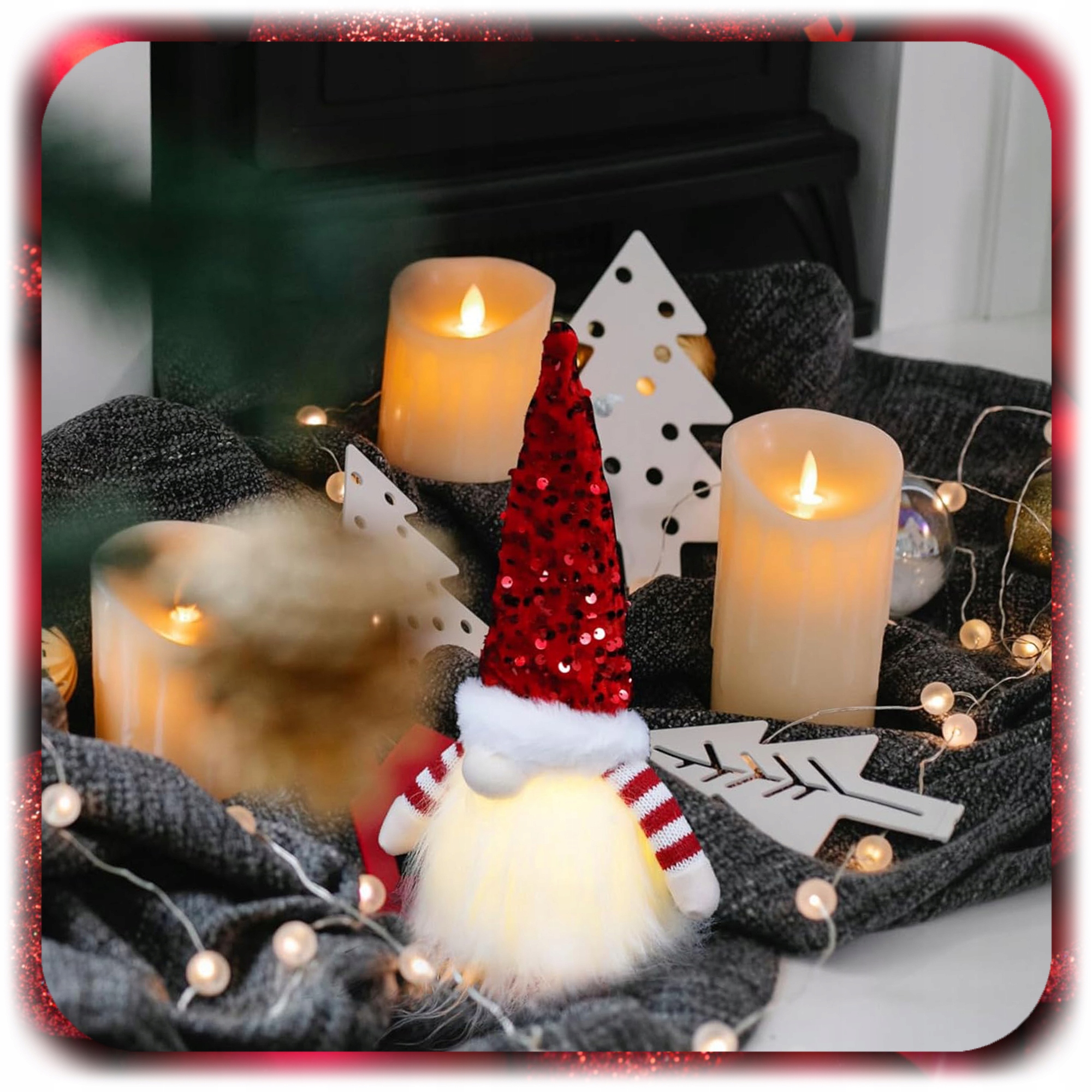 SKRZAT ŚWIĄTECZNY KRASNAL MIKOŁAJ GNOM ŚWIĘTA OZDOBA ŚWIECĄCY LED 2 SZTUKI Wysokość produktu 30 cm