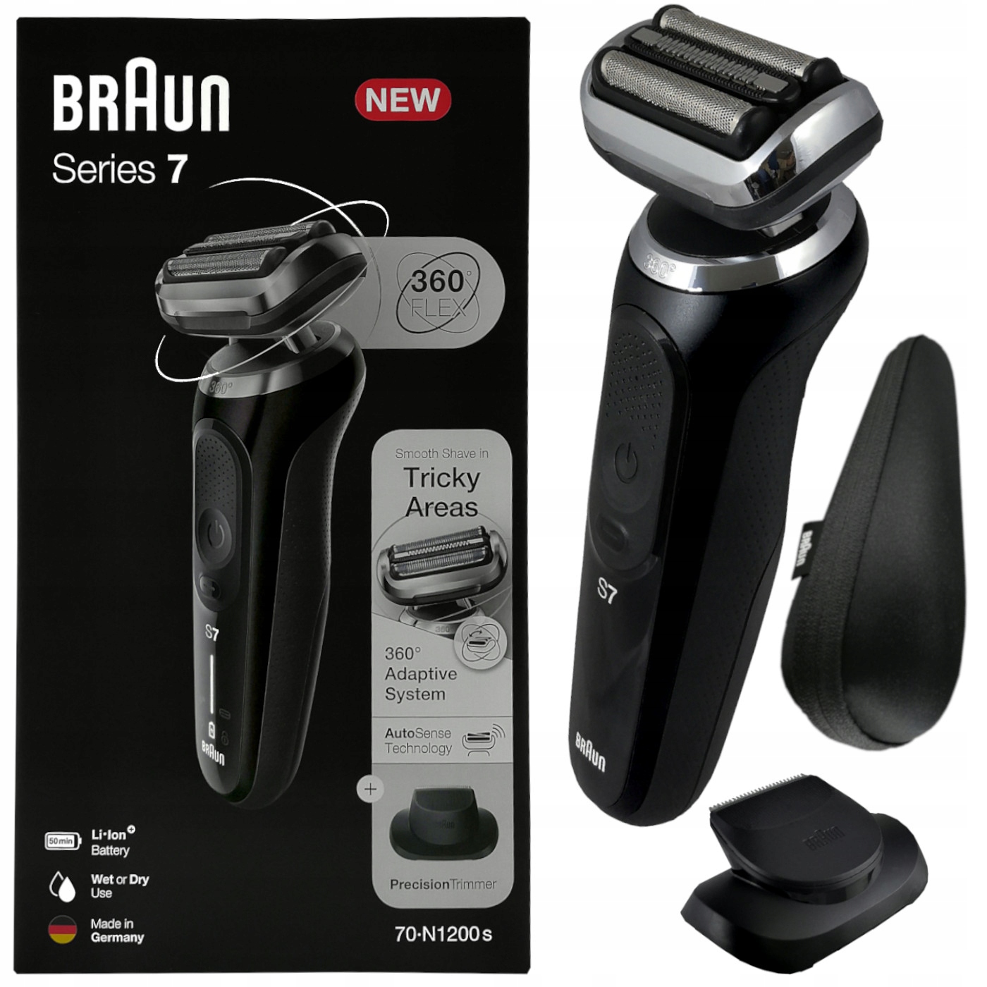 Golarka Męska Braun 71-N1200s z Etui i Trymer