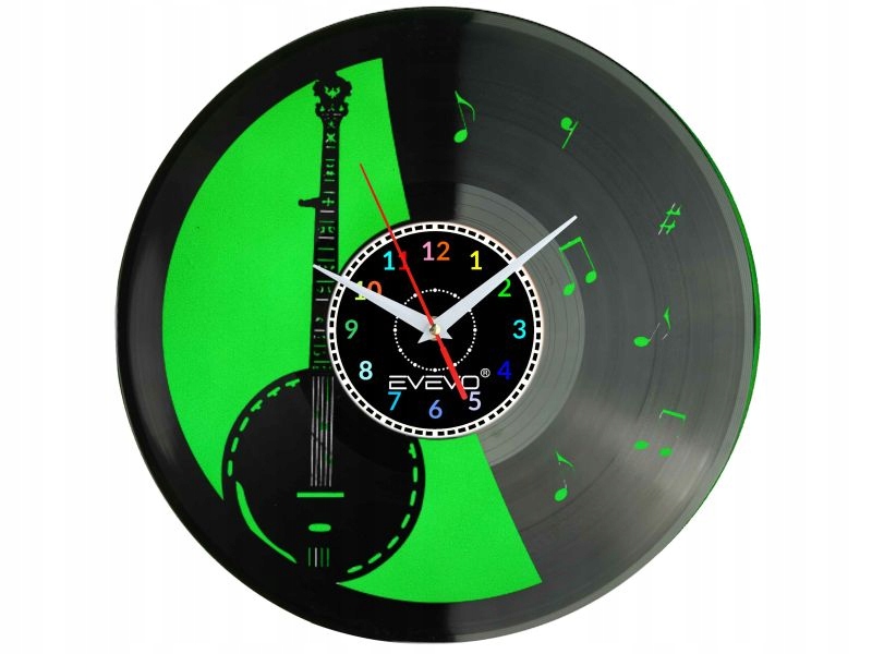 Nástěnné Hodiny Banjo Mandolína Americká Akustická Fluorescenční Pozadí