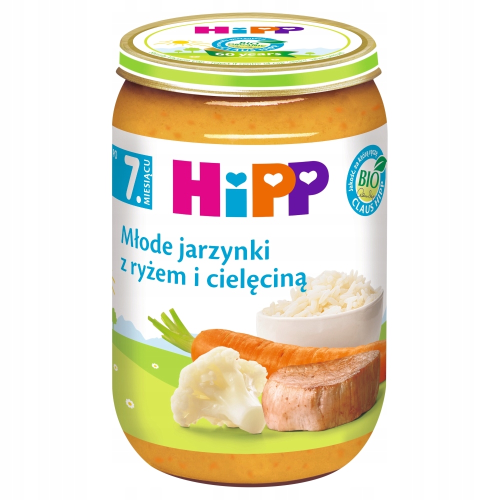 HiPP BIO Młode jarzynki z ryżem i cielęc. 3x220g Marka Hipp