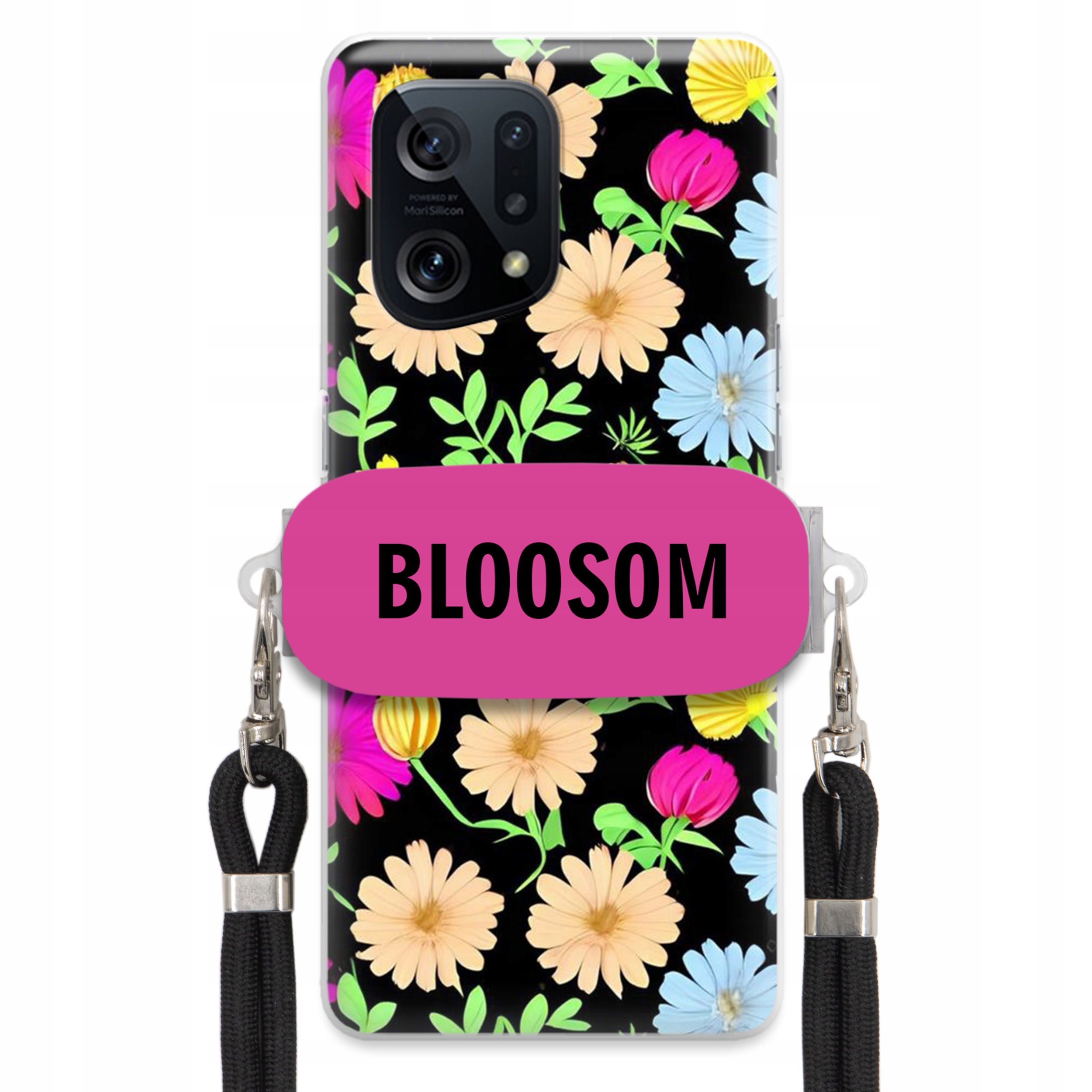 Puzdro Držiak Crossbody Pre Oppo Find X5 Puzdro Case Kvety Bloosom Flower
