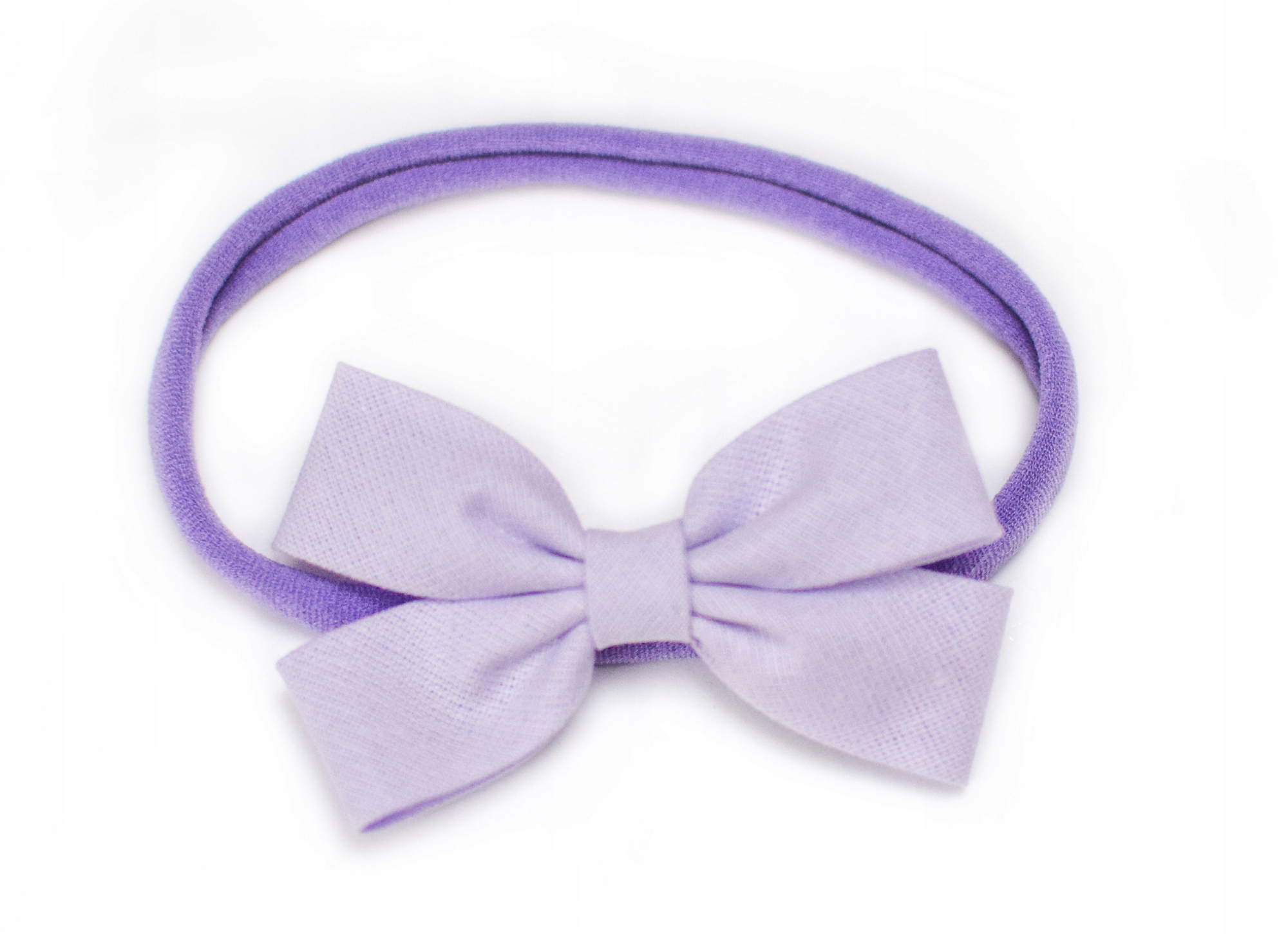 OPASKA na głowę niemowlęca z kokardką, lawendowa