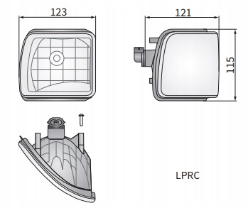 LAMPA ROBOCZA JOHN DEERE H27 LEWA 12V Z ŻARÓWKĄ Producent części Wesem