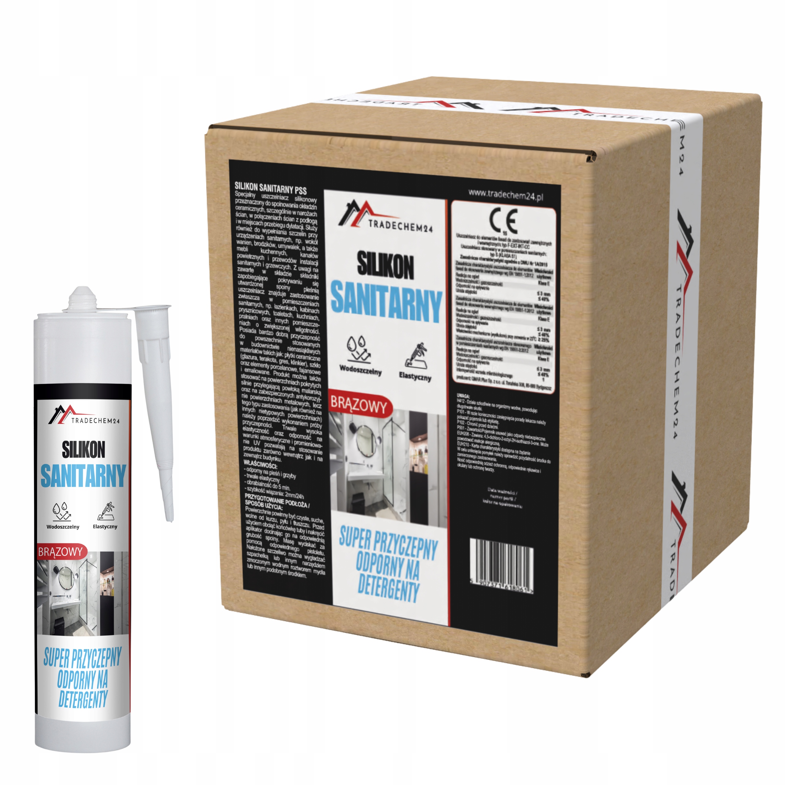 12 x Sanitární Silikon Hnědý Do Koupelny Wc Sprchová Vanička Kabiny Vany