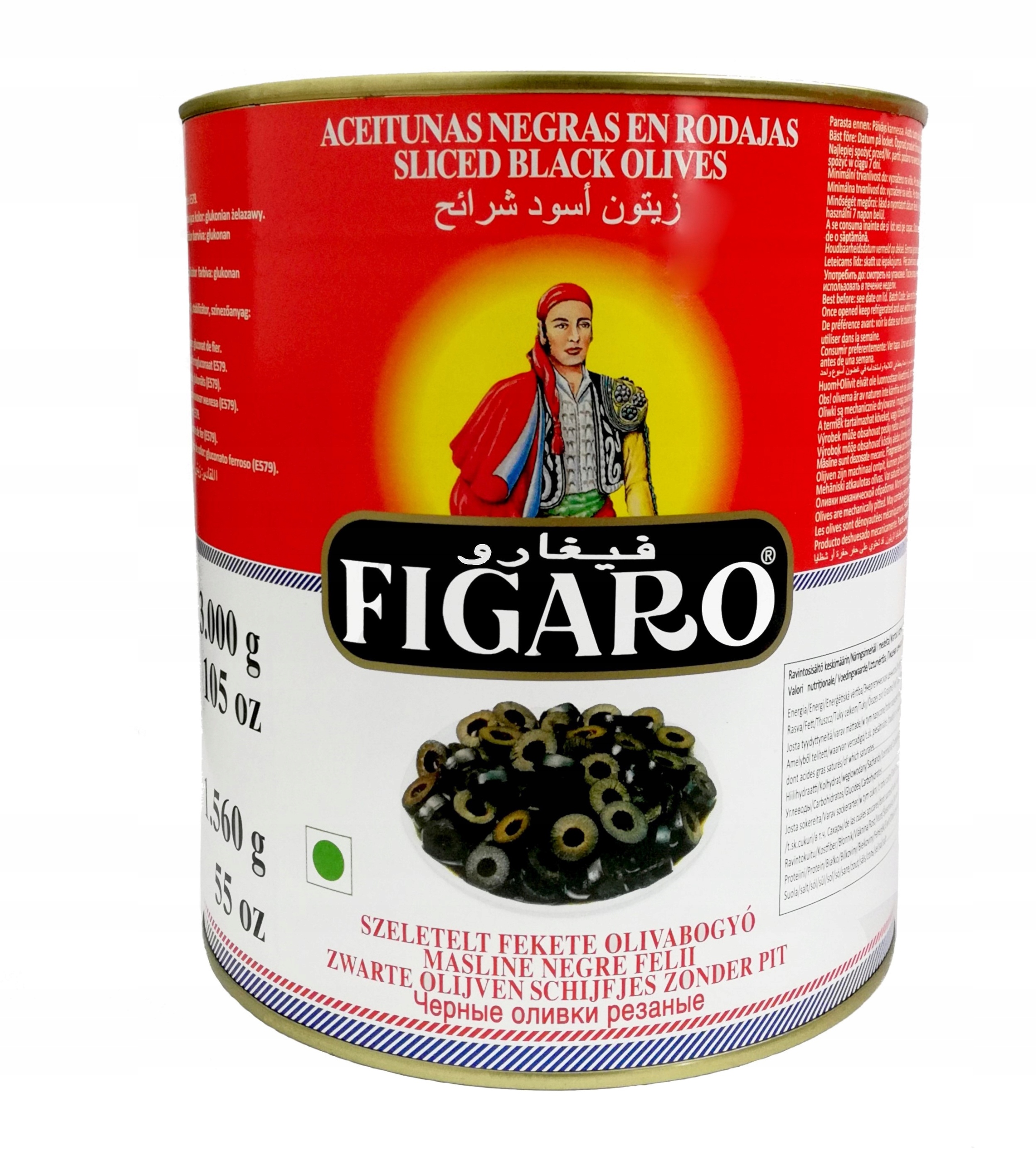 Levně Olivy Figaro španělské černé krájené 3000 g