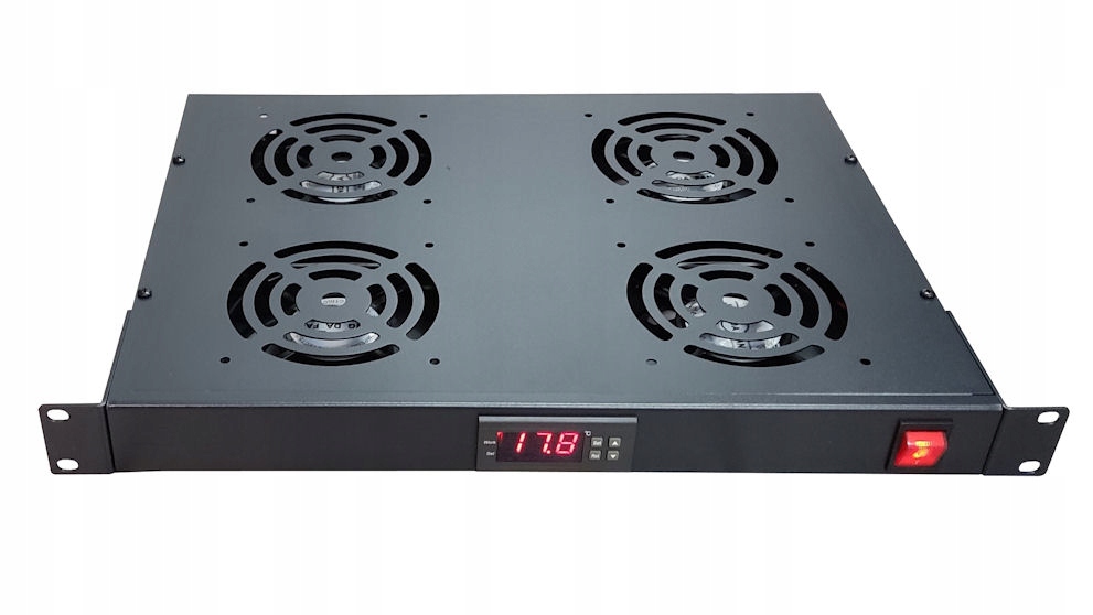 PANEL WENTYLATORÓW Z TERMOSTATEM DO SZAFY RACK PANEL WENTYLACYJNY 1U