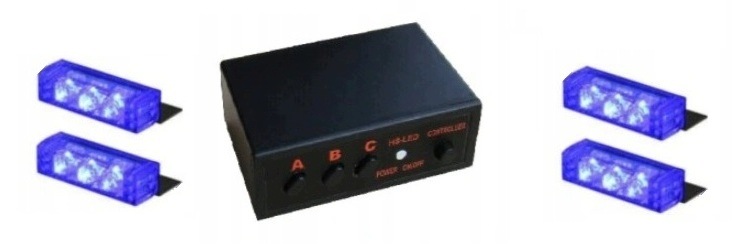 Stroboskop Led Stroboskopy Diodowe 4 Lampy mini, komplet
