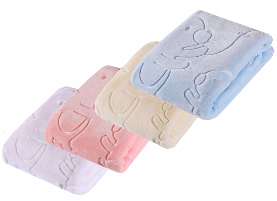 Kocyk niemowlęcy tłoczony gruby akrylowy 80 x 110 cm Koc dziecięcy biały EAN (GTIN) 5908268745020